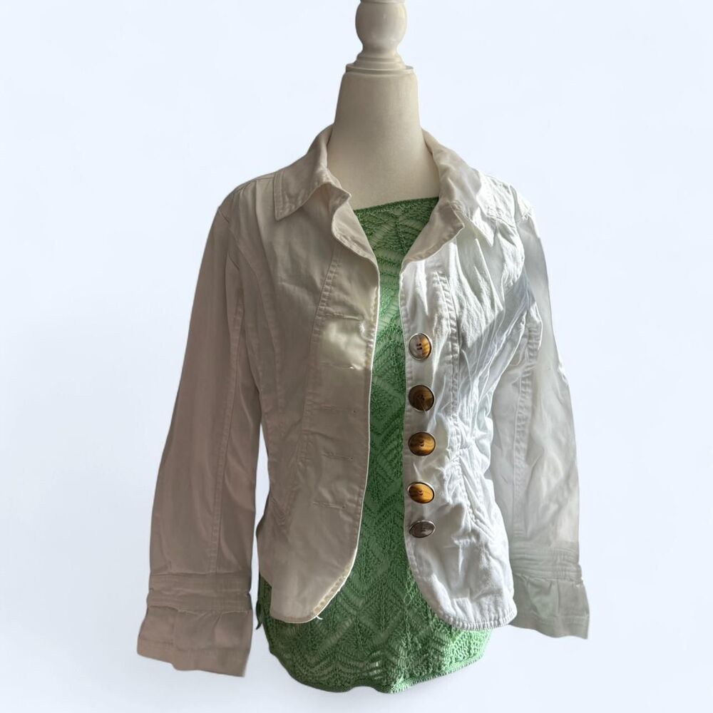 Tria White Button Up Jacket